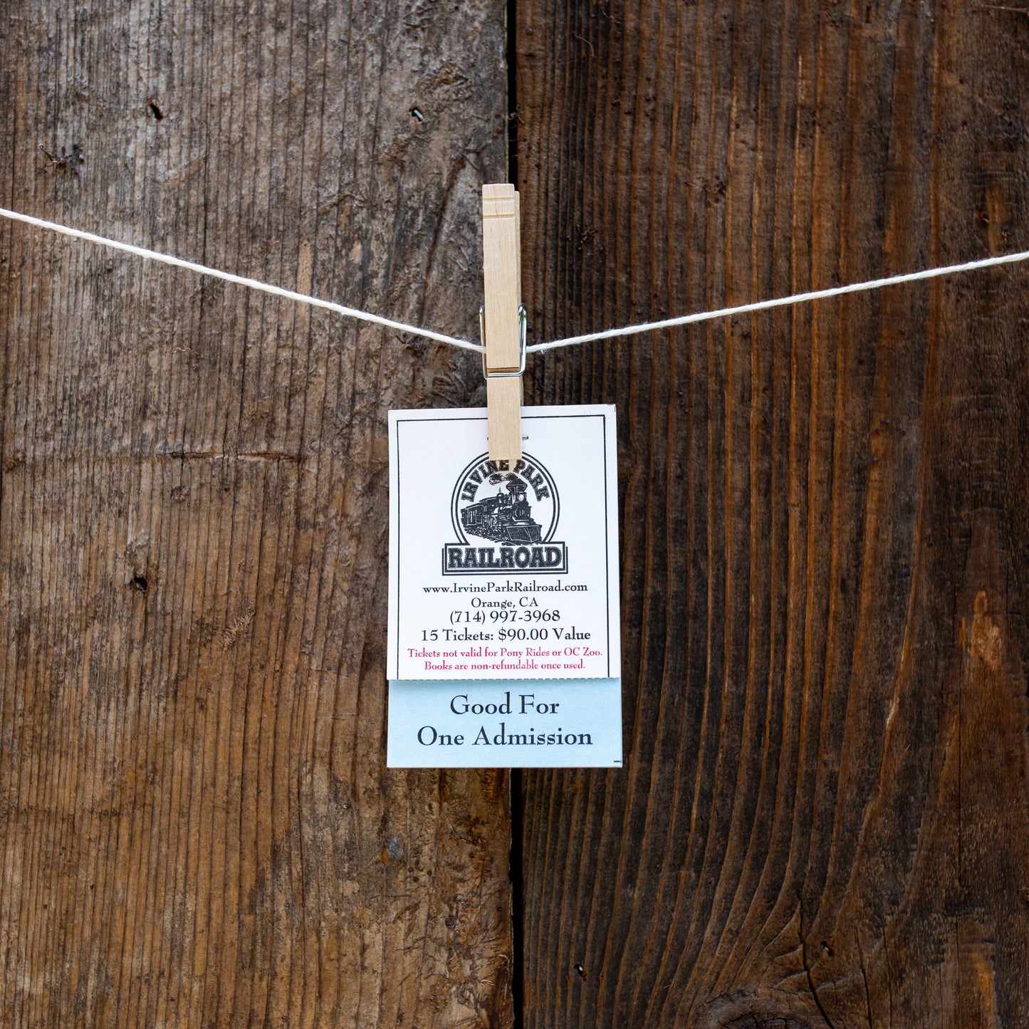 Book of 15 Regular Train Tickets (Not valid for Christmas Train or Train of Lights)